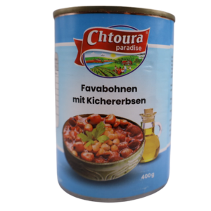 Geckochte bohnen mit Gekochte kichererbsen Chtoura  400Gr