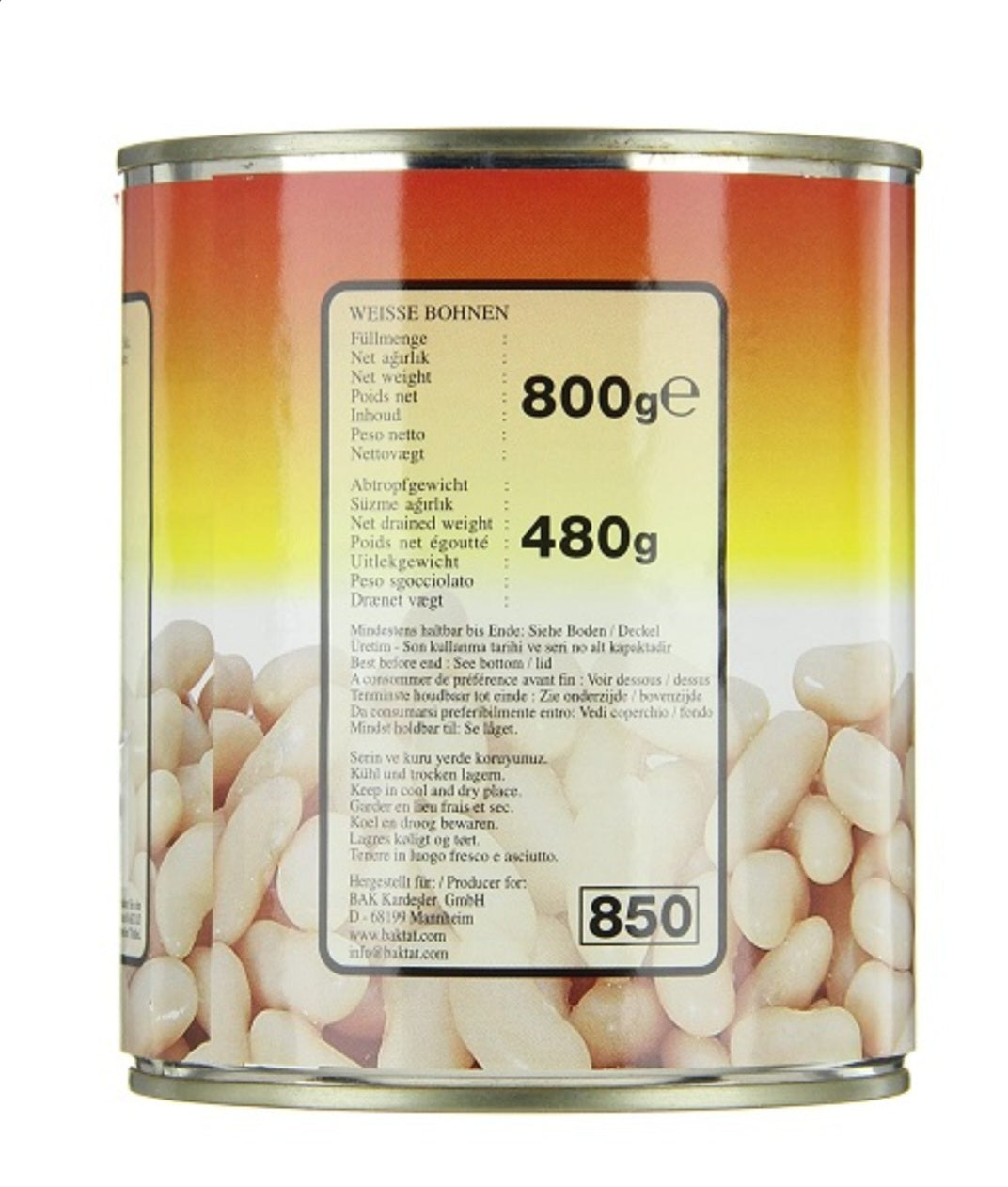 Suntat Weiße Bonnen 800g
